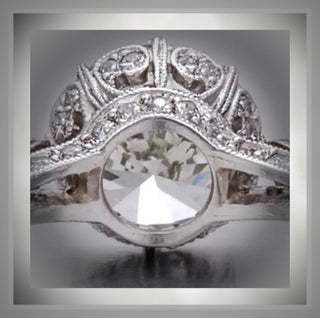 QUICK SHIP* On Sale 1.59  Ct Edwardian Antique Style  Diamond  Engagement Ring & Wedding Band *PLAT size 3.75 * By Chelsea Leigh and Company