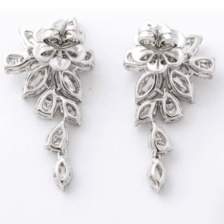 6.50 Carat Diamond Cluster Dangle Drop Earrings  Platinum Wedding / Bridal Earrings Special Occasion Earrings by Chelsea Leigh & Company