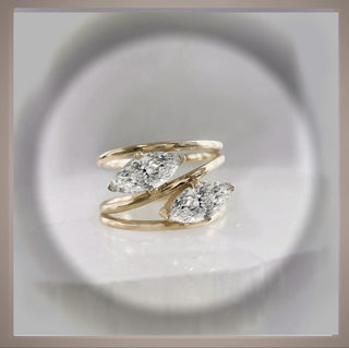 Quick Ship***On SALE***2.25 Ct Double Marquise cut Diamond Helix Engagement Ring VS1  E ***By Chelsea Leigh and Company