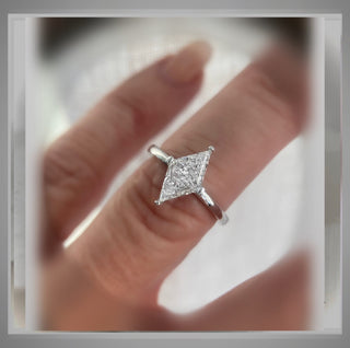 Rhombus Diamond Solitaire Engagement or Right Hand Ring VS1  Platinum *** By Chelsea Leigh and Company