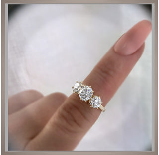 3 Carat Old Mine/Old European Cut 3 Stone Antique Vintage Style  Diamond Ring OMC & OEC  *** By Chelsea Leigh and Company
