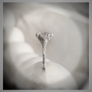 Two Wedding Bands  to go with Edwardian Antique Style Diamond BLOOMINGTON STYLE, CIRCA 1900 Engagement Ring *** By Chelsea Leigh and Company