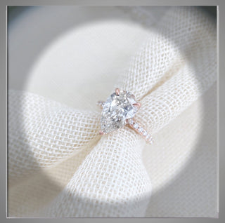 3.50 Carat Pear Diamond Solitaire Engagement Ring Rose Gold  VS1   *IGI  Certified 5 prong***By Chelsea Leigh and Company