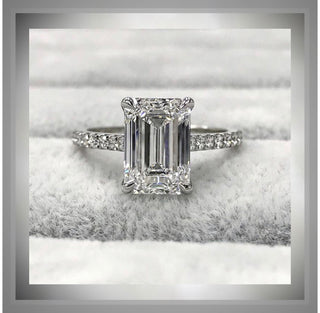 Price Reduced*** 3.50  Ct Emerald Cut Diamond Solitaire Engagement Ring VVS2  *** By Chelsea Leigh and Company