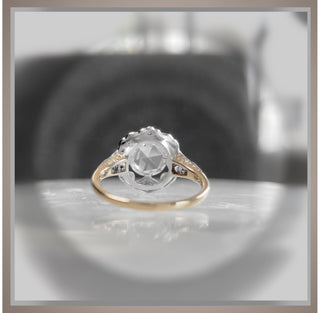 On SALE ***1.75 Ct. Antique Style Rose Cut Edwardian / Belle Époque Gold and Platinum Ring  *** By Chelsea Leigh and Company