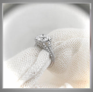 2.75 Ct Old Mine cut Diamond Antique Vintage Style  Engagement Ring  ** By Chelsea Leigh & Company