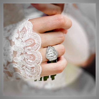 6.40 Ct Crisscut Style Diamond - Three Stone Ring VS1  Platinum By Chelsea Leigh & Company