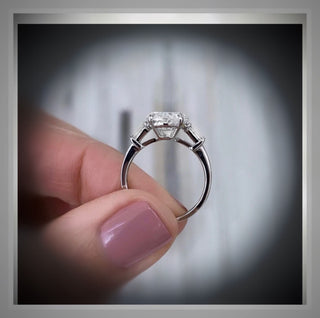 On Sale ***3.30 Carat Brilliant Cut Oval  Diamond Ring W/ Baguettes  **By Chelsea Leigh and Company