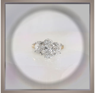 On Sale***3.75 Carat Three Stone Oval Diamond Engagement Ring  *** By Chelsea Leigh and Company