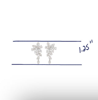 6.50 Carat Diamond Cluster Dangle Drop Earrings  Platinum Wedding / Bridal Earrings Special Occasion Earrings by Chelsea Leigh & Company