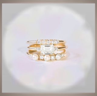 1.09 Carat Ct Emerald Cut Diamond Ring W/ Rounds  By Chelsea Leigh and Company