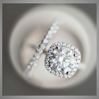 ON SALE***1.60 Ct Cushion Shaped Halo with Brilliant Cut Round Diamond Engagement Ring VS1 E