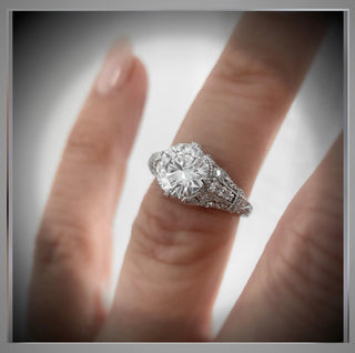 Sale *** 2.60 Ct Antique  Edwardian Vintage Style  OEC Old European  Diamond Engagement Ring  *** By Chelsea Leigh and Company