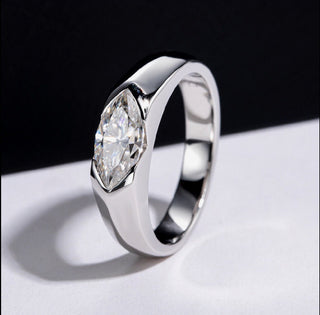 1.00 Ct Marquise Cut Diamond East West Bezel Set Solitaire Engagement Ring   *IGI Certified  *** By Chelsea Leigh and Company