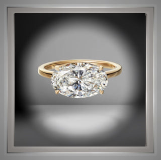 On SALE *** 2.00  Ct Oval  Cut Diamond EAST WEST Solitaire  Engagement Ring VS2 F  *** By Chelsea Leigh and Company