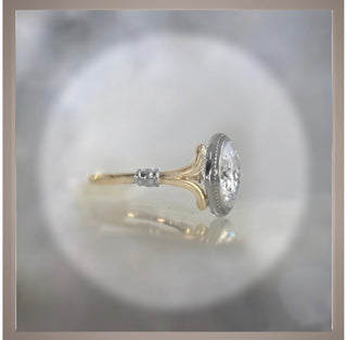 On Sale***3.00  Ct. Bezel  Round Diamond Engagement Ring 14KYG & Platinum  *** By Chelsea Leigh and Company