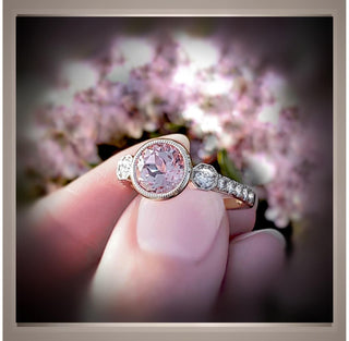 1.38 Ct Pink Diamond Bezel Set Antique Vintage Style Ring VS1 *** By Chelsea Leigh and Company