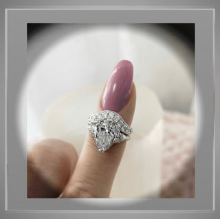 QUICK SHIP *** 2.60 Ct Pear cut Diamond Edwardian Vintage  Style Engagement Ring VS1 Platinum *** By Chelsea Leigh and Company