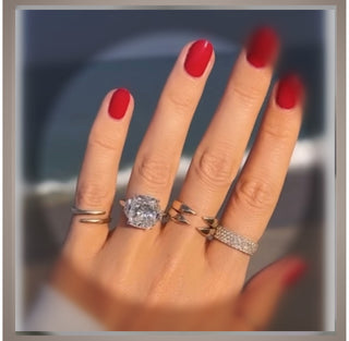 On SALE***6.20 Ct Radiant Cut Diamond Engagement Ring with Trapezoids ***By Chelsea Leigh and Company
