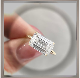 On SALE *** 3.00 Ct Emerald Cut Diamond EAST WEST Solitaire  VS1 *** By Chelsea Leigh and Company