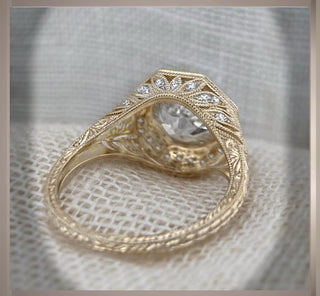 2.65 Carat  Antique Art Deco Vintage Style  Octogon  Old European Cut Diamond Engagement Ring *** By Chelsea Leigh and Company