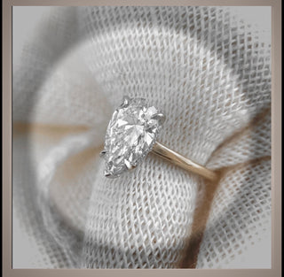 OnSale ***2.60 Ct  Brilliant Cut Pear Diamond Solitaire Engagement Ring *** By Chelsea Leigh and Company