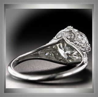 On SALE ***2.40 Ct. Edwardian  Antique Vintage Style Platinum Filigree Milgrain  Engagement Ring *** By Chelsea Leigh and Company