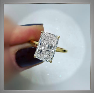 3.70 Ct Radiant Diamond Whisper Thin Solitaire Engagement Ring *** IGI Certified *** By Chelsea Leigh and Company
