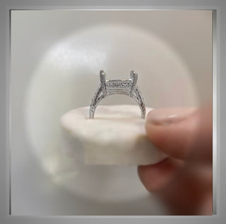 2.25 Ct  Cushion Cut Diamond EAST WEST  Vintage Style Solitaire  VS1 14K  & Platinum *** By Chelsea Leigh and Company