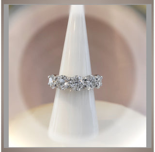 Quick Ship**5.39 Ct  Brilliant Cut Round  5 Diamond Demi Band *Ideal Cut, VVS Clarity, F Color, IGI Certified**By Chelsea Leigh and Company