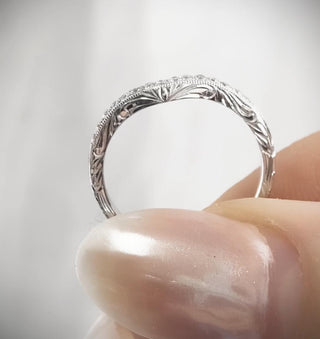 One Platinum Wedding Band to go with Edwardian Antique  BLOOMINGTON STYLE, CIRCA 1900 Engagement Ring *** By Chelsea Leigh & Company