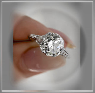 On SALE ***2.40 Ct. Edwardian  Antique Vintage Style Platinum Filigree Milgrain  Engagement Ring *** By Chelsea Leigh and Company