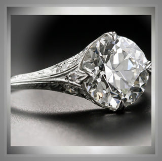 On SALE ***2.40 Ct. Edwardian  Antique Vintage Style Platinum Filigree Milgrain  Engagement Ring *** By Chelsea Leigh and Company