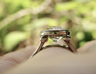 On Sale***3.00  Ct. Bezel  Round Diamond Engagement Ring 14KYG & Platinum  *** By Chelsea Leigh and Company