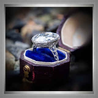 Vintage Style  3.00 Carat Antique Rose Cut Oval Diamond Engagement Ring *** By Chelsea Leigh and Company