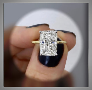 3.70 Ct Radiant Diamond Whisper Thin Solitaire Engagement Ring *** IGI Certified *** By Chelsea Leigh and Company