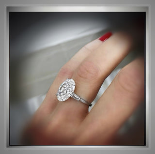 On Sale ***3.30 Carat Brilliant Cut Oval  Diamond Ring W/ Baguettes  **By Chelsea Leigh and Company