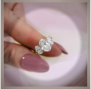 On Sale***3.75 Carat Three Stone Oval Diamond Engagement Ring  *** By Chelsea Leigh and Company