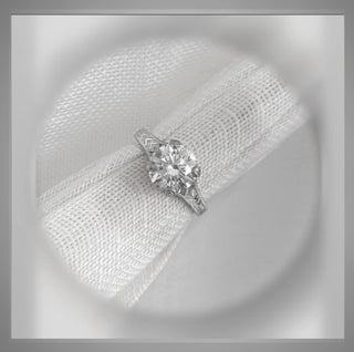 On SALE *** 2.25 Carat Antique Edwardian Vintage Style Round Diamond Engagement Ring *** By Chelsea Leigh and Company