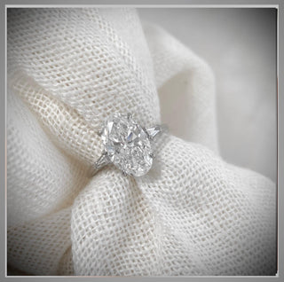 On Sale ***4.00 Ct   Brilliant Cut Oval  Diamond Ring W/ Baguettes  **By Chelsea Leigh and Company