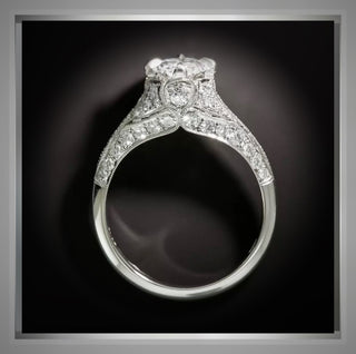 2.50 Ct Edwardian Antique Vintage Style  Marquise Diamond Engagement Ring and Band  14K WG *** By Chelsea Leigh and Company