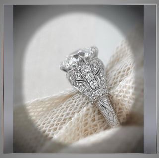 2.60 Ct.Antique  Edwardian Vintage Style Platinum Engagement Ring Platinum *** By Chelsea Leigh and Company