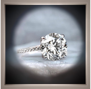 3.55 Carat Brilliant Cut Round Diamond Solitaire Engagement Ring VVS2
