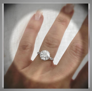 On  Sale*** 3.60 Carat Edwardian Antique Style Platinum Diamond Engagement Ring  By Chelsea Leigh & Company