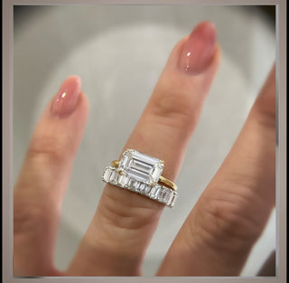 On SALE *** 3.00 Ct Emerald Cut Diamond EAST WEST Solitaire  VS1 *** By Chelsea Leigh and Company
