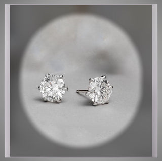 4.00 Ct. Six Prong  Style Earrings VS1  *** By Chelsea Leigh and Company