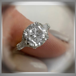 3.50 Ct Cushion Cut   Diamond Solitaire Engagement Ring Platinum  *** By Chelsea Leigh and Company
