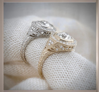 3.65 Carat  Antique Art Deco Vintage Style  Octogon  Old European Cut Diamond Engagement Ring *** By Chelsea Leigh and Company