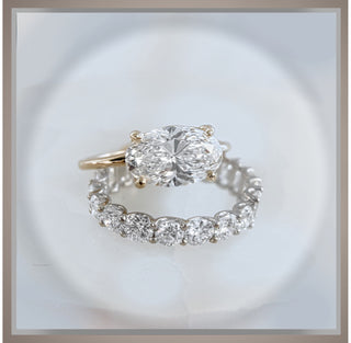 On SALE *** 2.00  Ct Oval  Cut Diamond EAST WEST Solitaire  Engagement Ring VS2 F  *** By Chelsea Leigh and Company