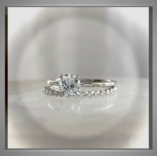 2 Ring Set On Sale *** 1.52 Ct  VS1 E Brilliant Cut Diamond Solitaire 2 Ring Set 14K *** By Chelsea Leigh and Company